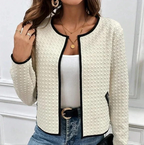 Women's Color Block Simple Daily Wear Long Sleeve Jacket - Picture 1 of 5